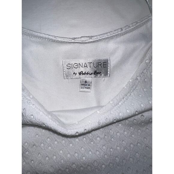 Signature By Robbie Bee Women's Small White Faux-Wrap Eyelet Sleeveless Dress - Picture 5 of 6